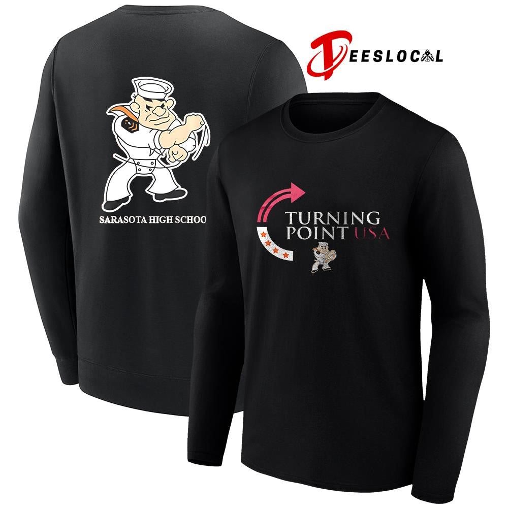Sarasota Sailors high school x Charlie Kirk turning point USA mascot shirt