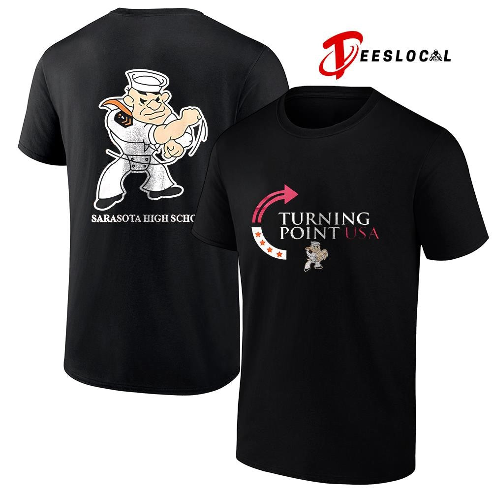 Sarasota Sailors high school x Charlie Kirk turning point USA mascot shirt
