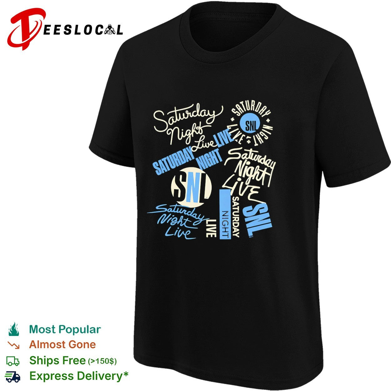 Saturday Night Live collage logo text emblem branding official television show shirt