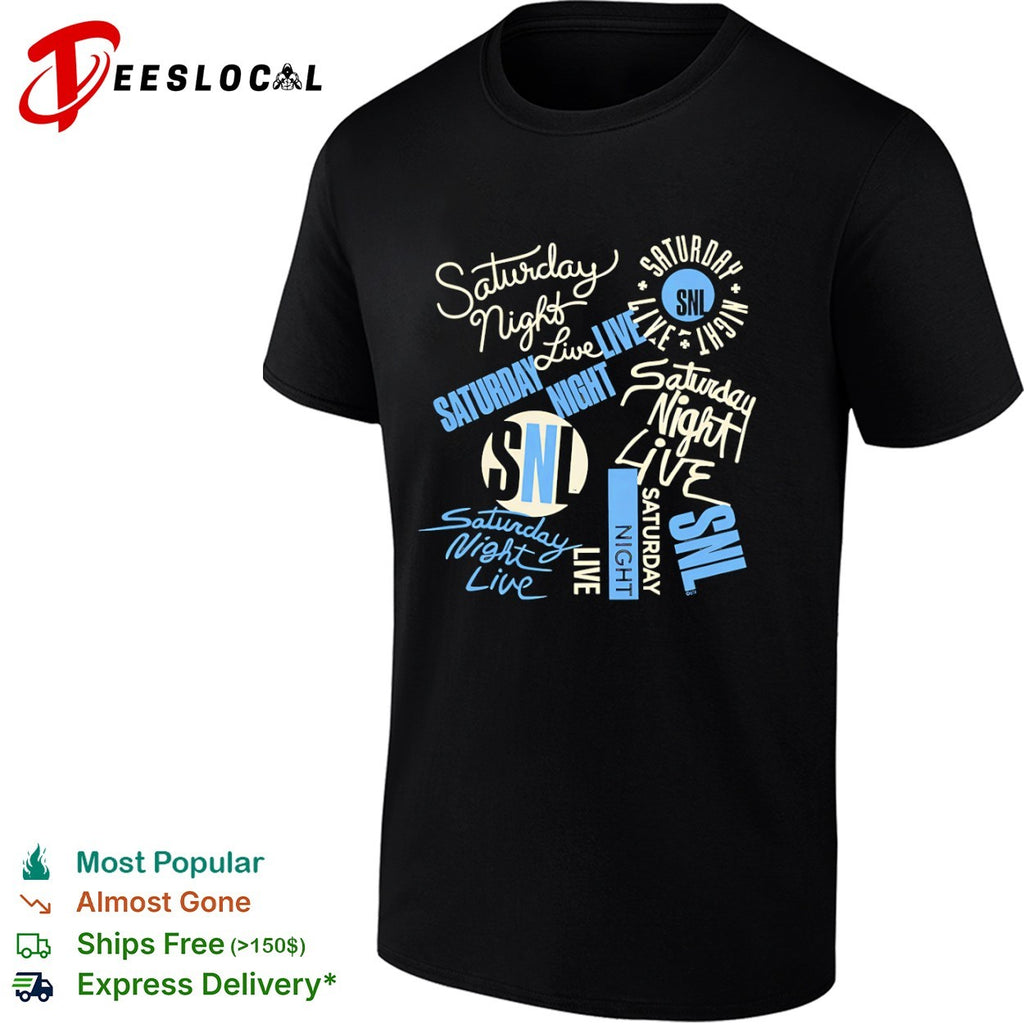 Saturday Night Live collage logo text emblem branding official television show shirt