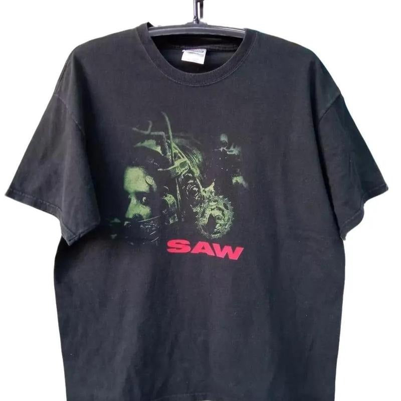 Saw Movie 90s basic black Horror Graphic T shirt black tee S-5XL Hoodie, Sweatshirt | CiraTrend.com