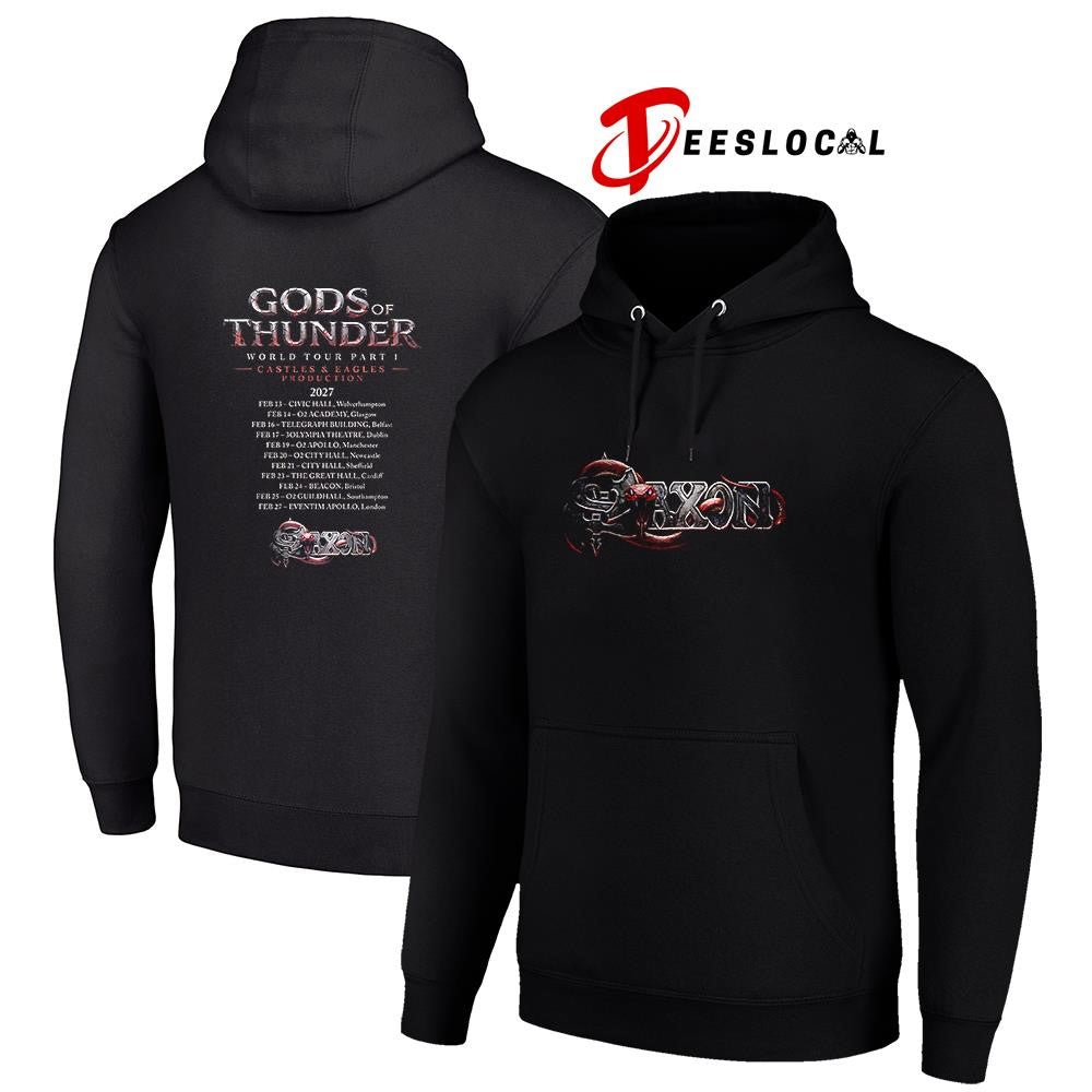 Saxon Gods of Thunder world tour dates schedule shirt