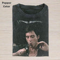 Scarface Vintage Graphic Tee, Tony Soprano Smoking T-Shirt, Movies Tee, Unisex Meme Cringe Funny Dumb Shirt, Menswear...