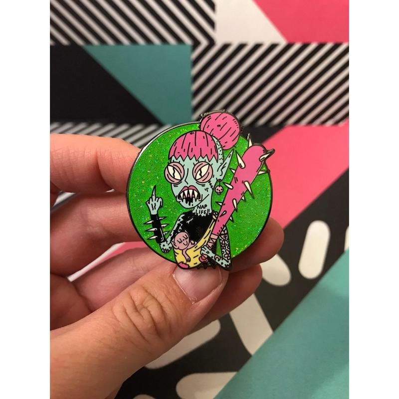 Scary Mommy Hard Enamel Pin with Glitter drawn by Wizard of Barge T-Shirts, Hoodie, Sweatshirt | CiraTrend.com