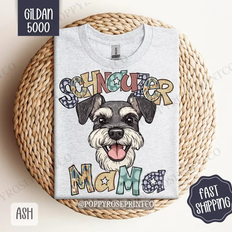Schnauzer Mama Shirt Gildan, Dog Mom Women's Tee, Cute Mama Women's Tshirt Plus Sizes Hoodie, Sweatshirt | CiraTrend.com