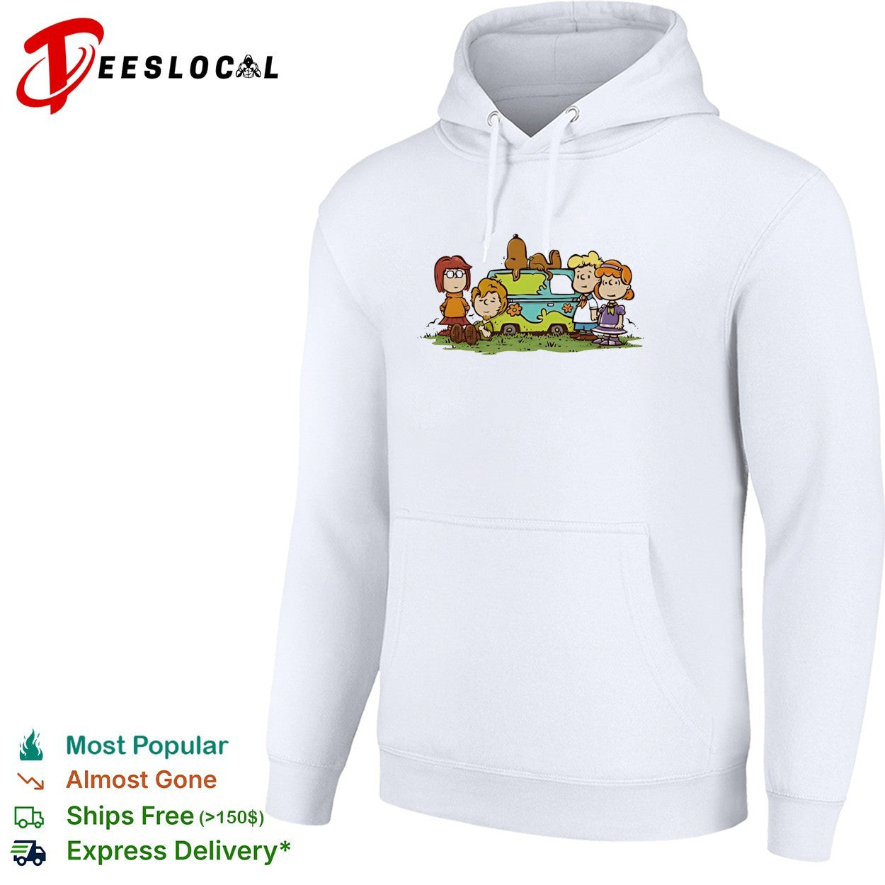 Scooby Doo Peanuts Gang mashup Mystery Machine mystery inc characters kids shirt