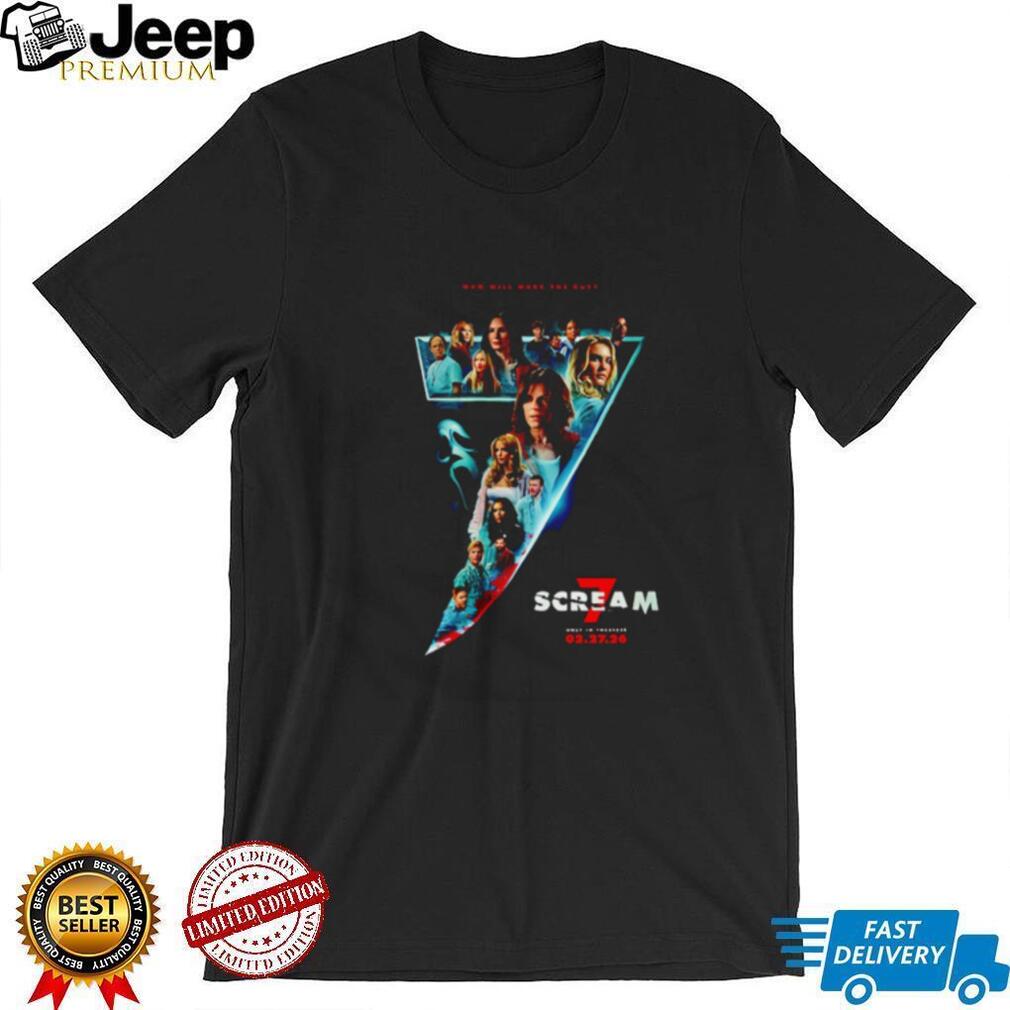 Scream 7 Horror Movie Poster Graphic T Shirt Ghostface Fan Apparel