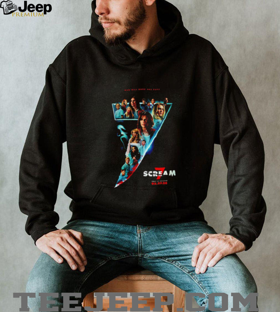 Scream 7 Horror Movie Poster Graphic T Shirt Ghostface Fan Apparel