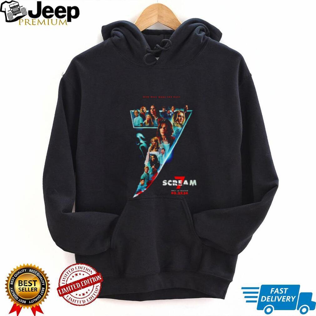 Scream 7 Horror Movie Poster Graphic T Shirt Ghostface Fan Apparel