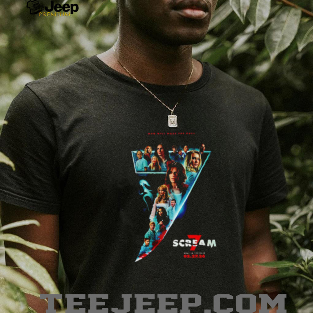 Scream 7 Horror Movie Poster Graphic T Shirt Ghostface Fan Apparel