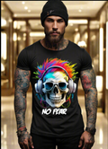 "No Fear' Skull Art T-Shirt - Unique and Exclusive Design | Grooveman Music TM" Hoodie, Sweatshirt | CiraTrend.com (Image 1)