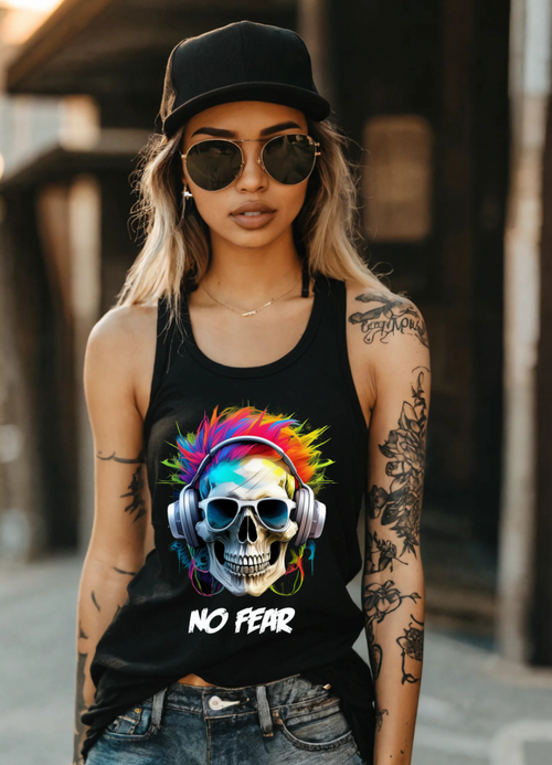 "Exclusive Skull 'No Fear' Art T-Shirt - Unisex Design | Grooveman Music TM" Hoodie, Sweatshirt | CiraTrend.com (Image 2)
