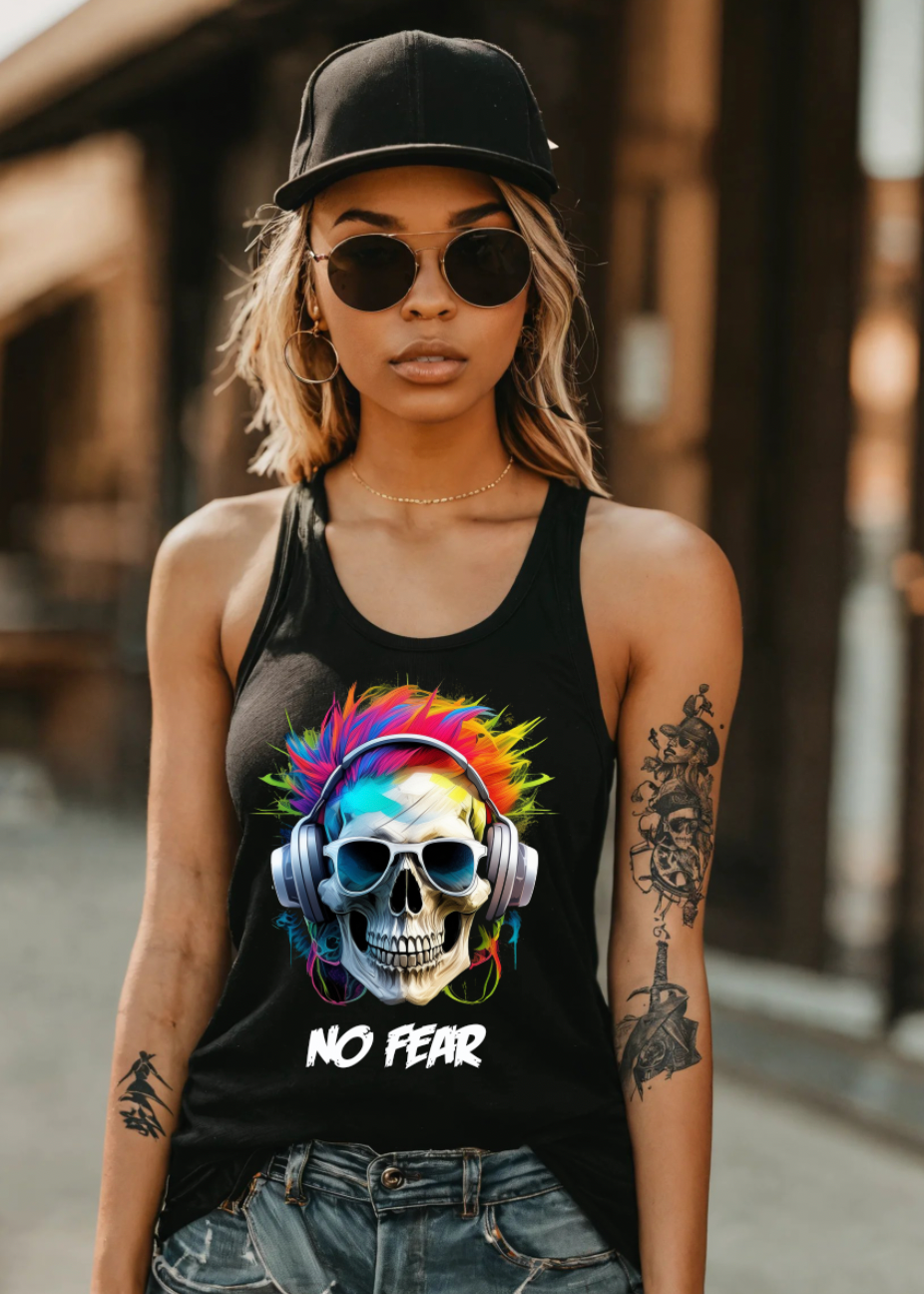 "Exclusive Skull 'No Fear' Art T-Shirt - Unisex Design | Grooveman Music TM" Hoodie, Sweatshirt | CiraTrend.com (Image 3)