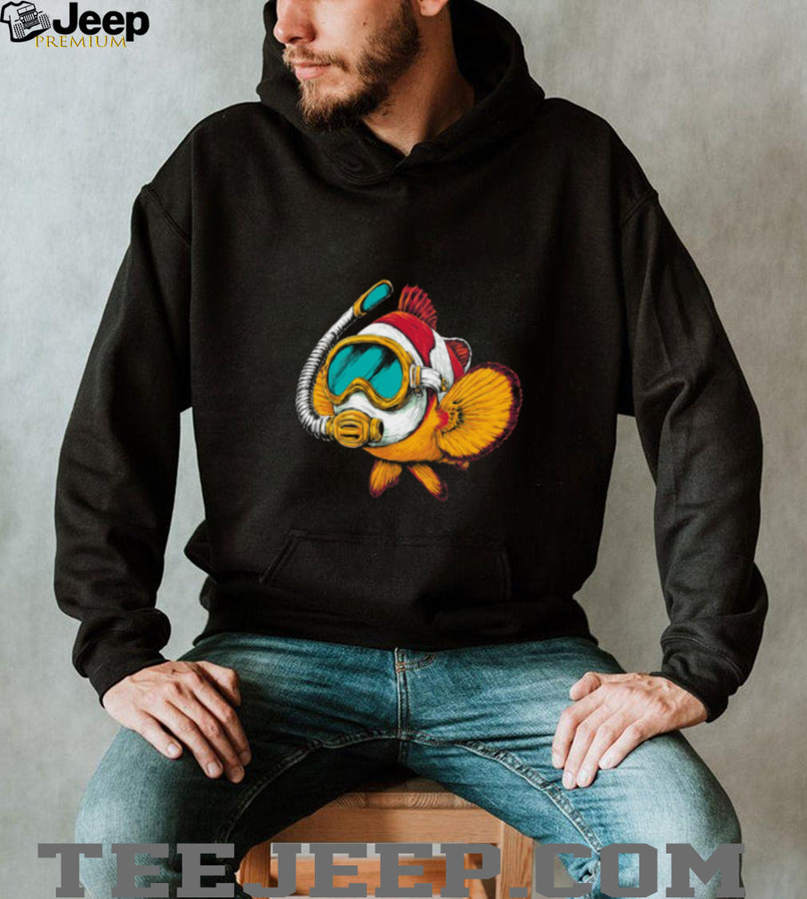 Scuba Diving Goldfish with Snorkel Mask Humor T Shirt