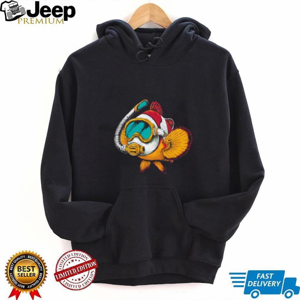 Scuba Diving Goldfish with Snorkel Mask Humor T Shirt