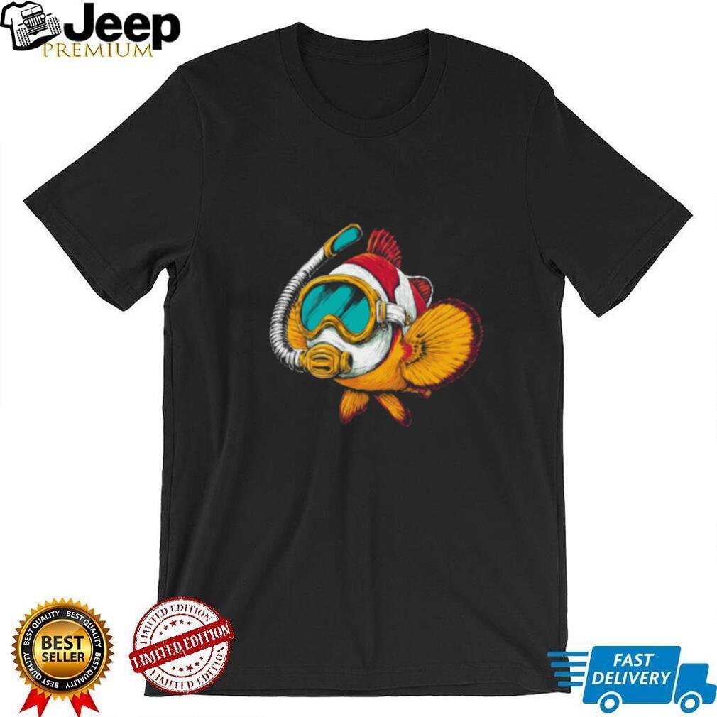 Scuba Diving Goldfish with Snorkel Mask Humor T Shirt