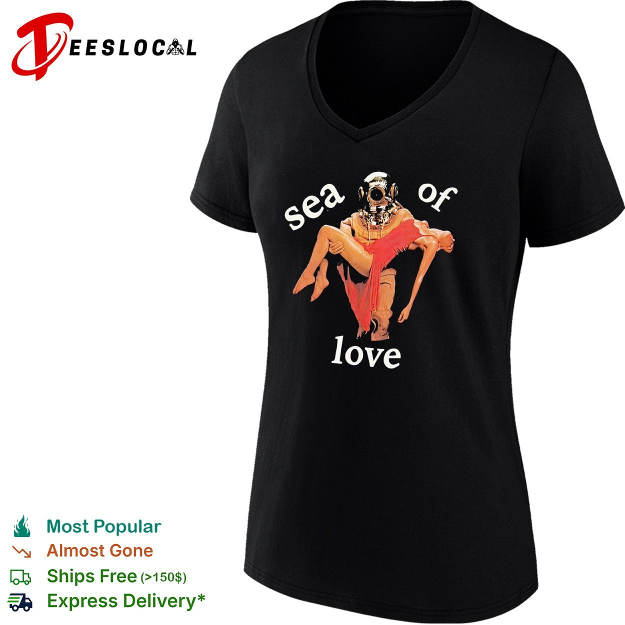 Sea of Love Deep Sea Diver Holding shirt