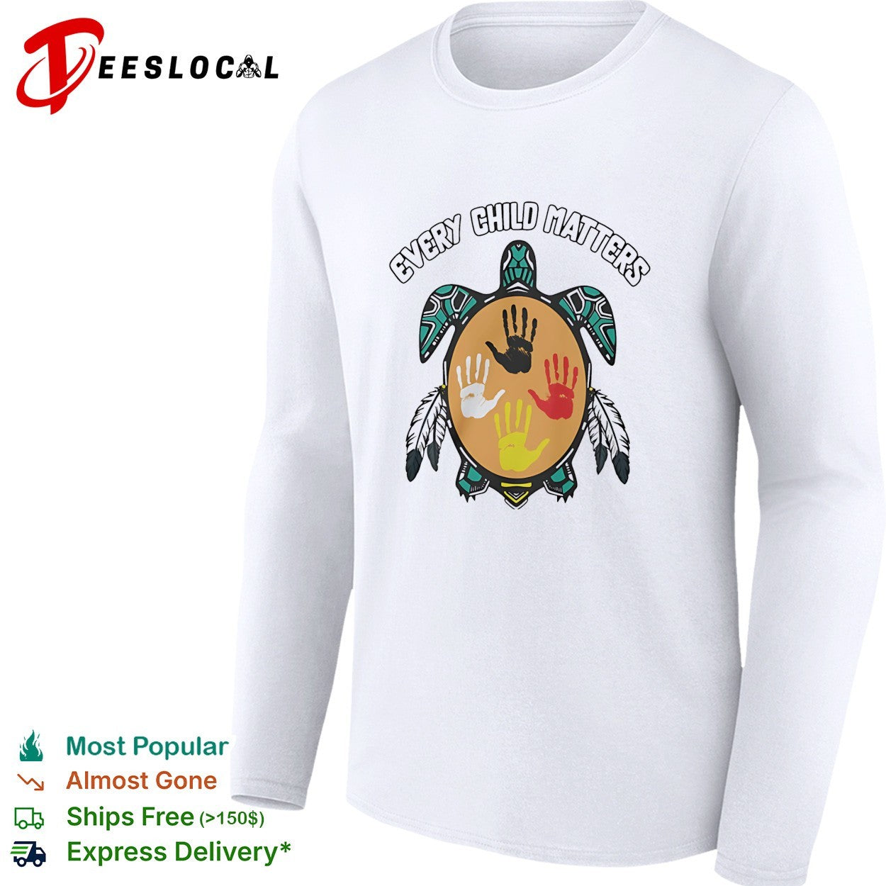 Sea turtle every child matters handprints shirt