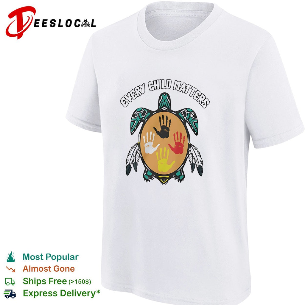 Sea turtle every child matters handprints shirt