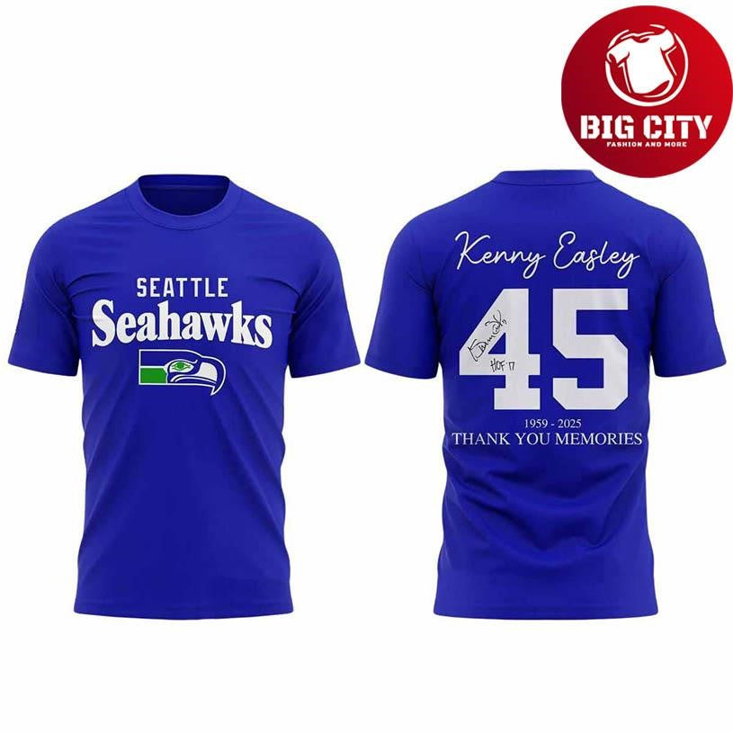 Seahawks Kenny Easley 1959 2025 Thank For Memories Two Sided Shirt