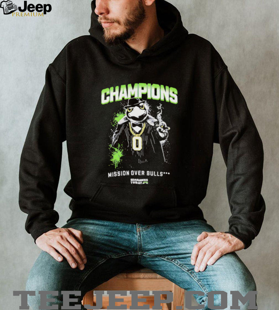 Seahawks “Mission Over Bulls” Champions Mobster Mascot Graphic Tee