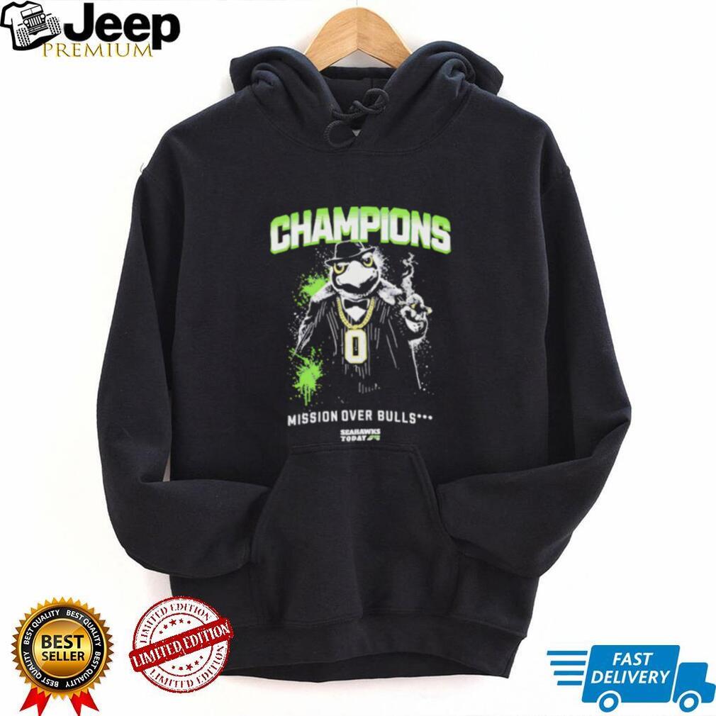 Seahawks “Mission Over Bulls” Champions Mobster Mascot Graphic Tee