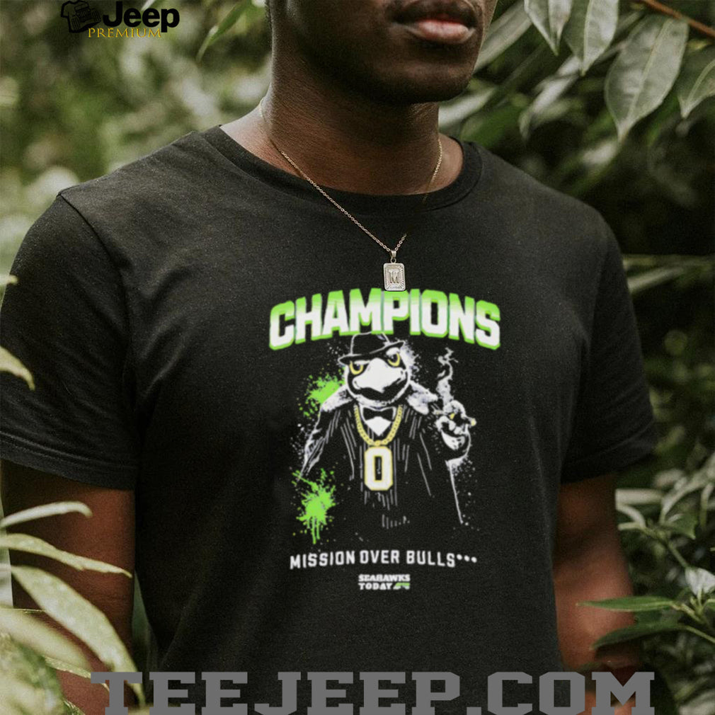 Seahawks “Mission Over Bulls” Champions Mobster Mascot Graphic Tee