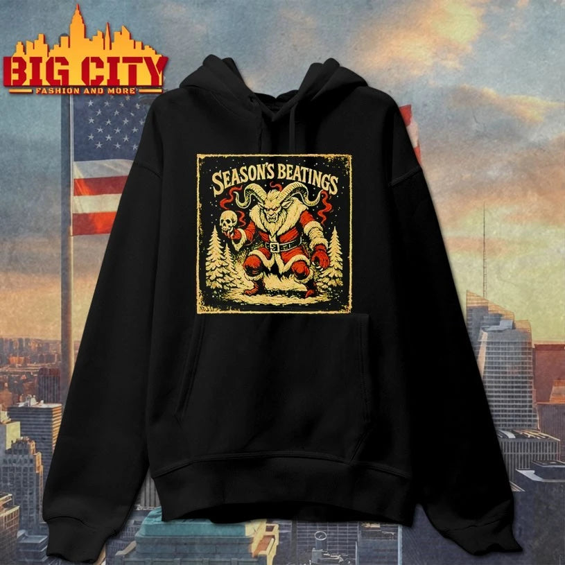Season’s Beatings Krampus Santa Gothic Holiday vintage shirt