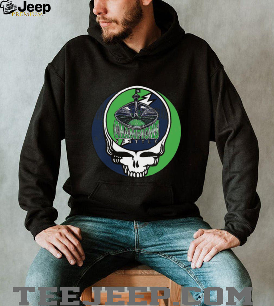 Seattle Champions Space Needle Skull Graphic Tee Sport Fan Streetwear