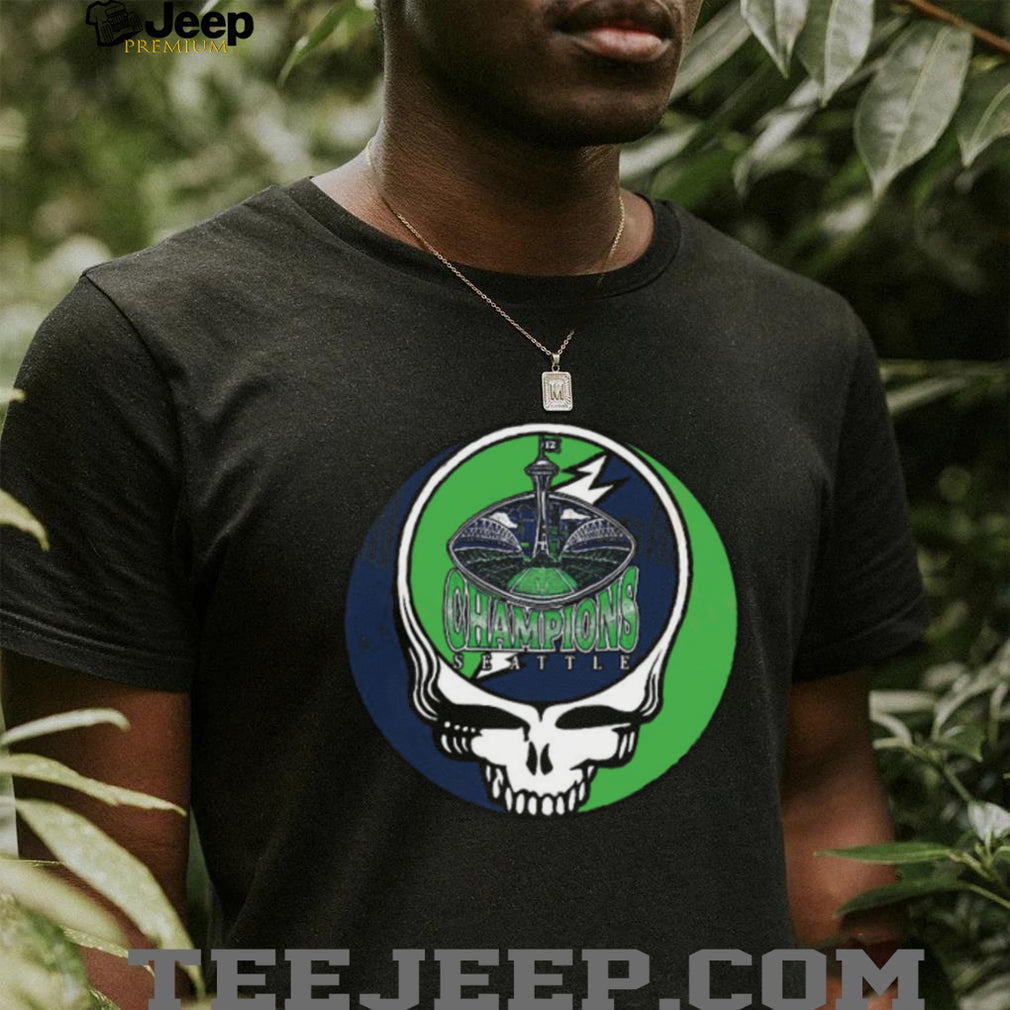 Seattle Champions Space Needle Skull Graphic Tee Sport Fan Streetwear