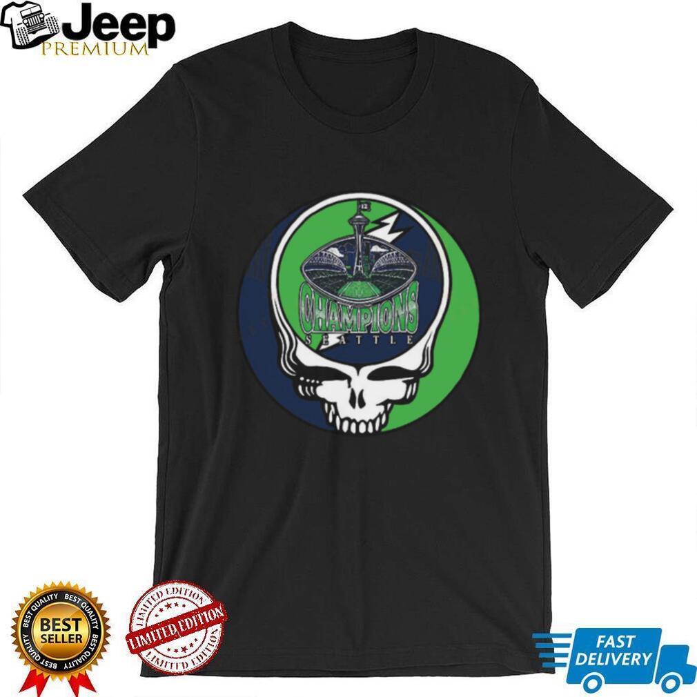 Seattle Champions Space Needle Skull Graphic Tee Sport Fan Streetwear