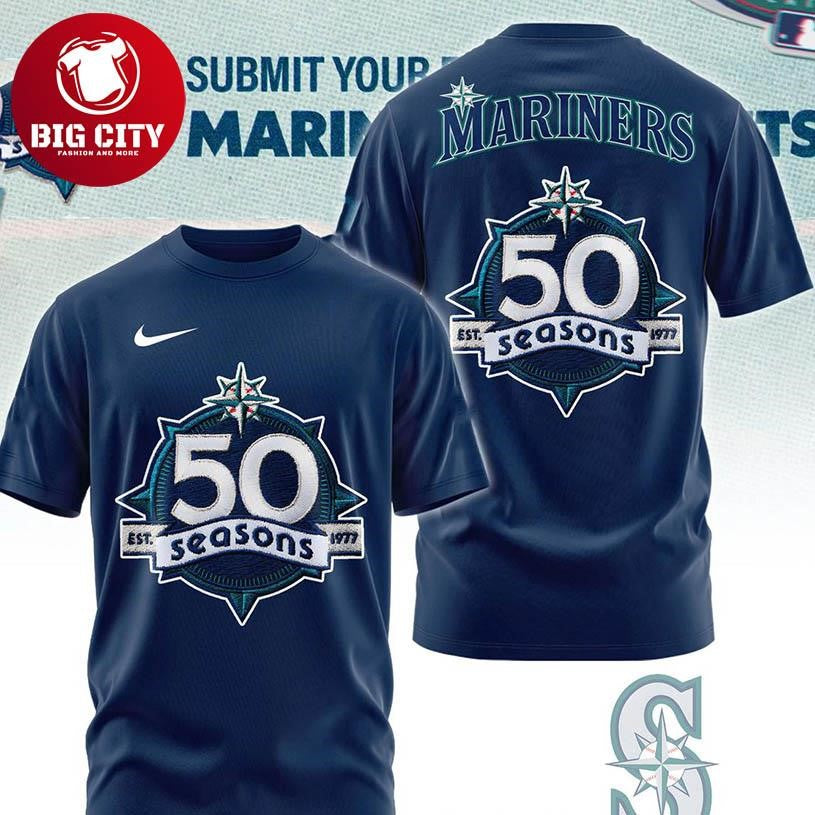 Seattle Mariners 50 Seasons 1977-2026 MLB Two Sided Shirt