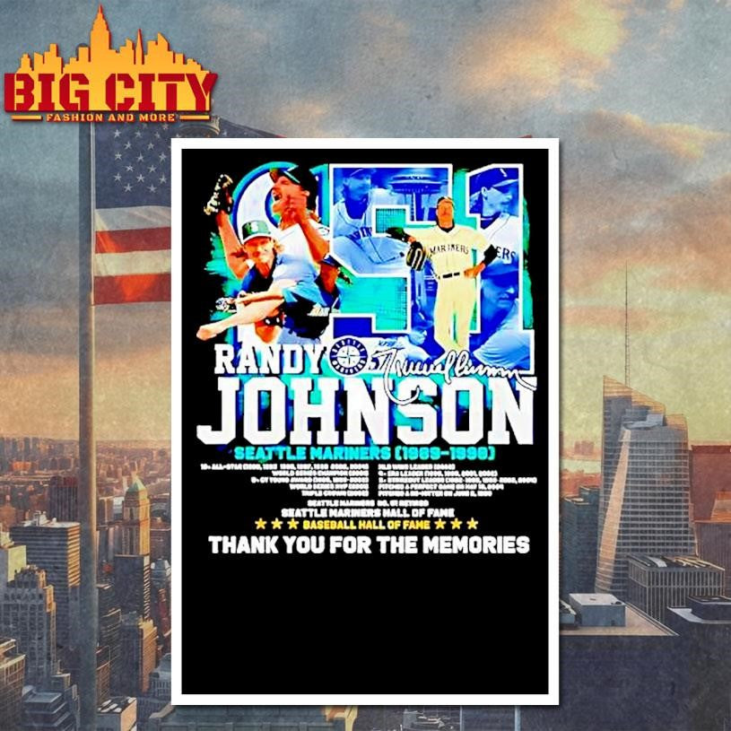 Seattle Mariners Randy Johnson 1989 1998 Thank You 2025 Shirt