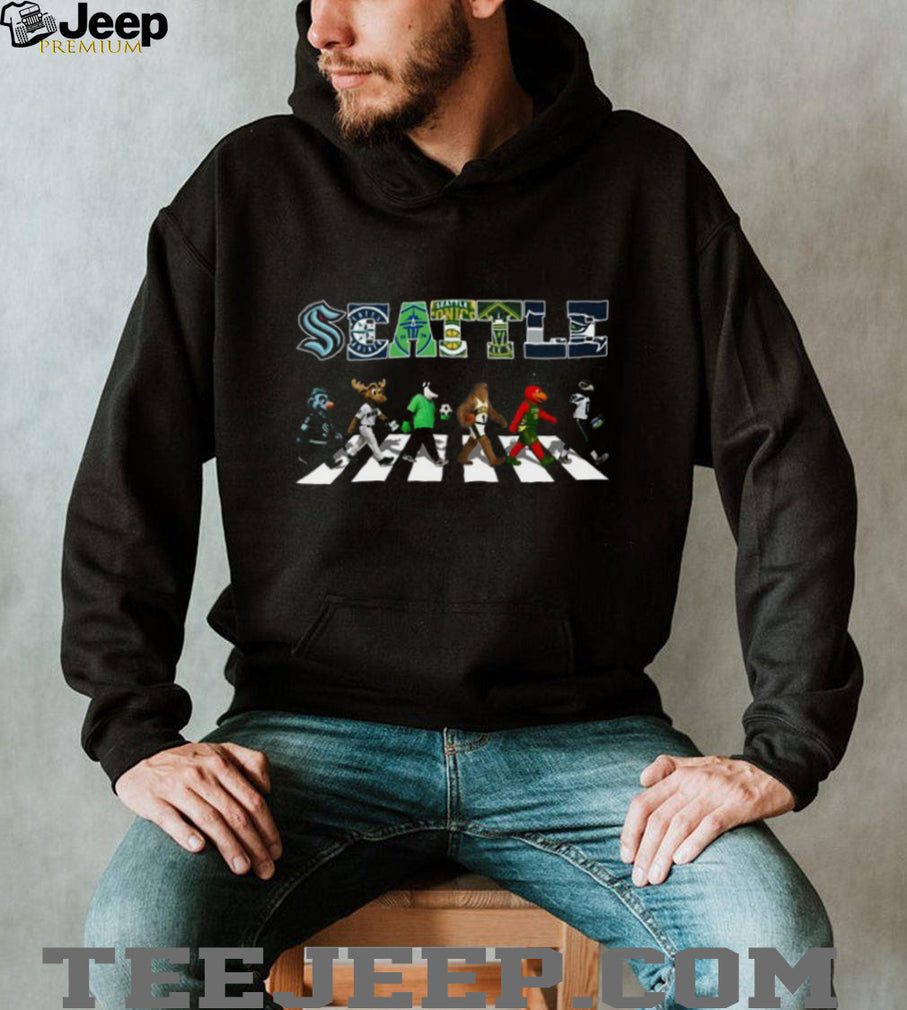 Seattle Sports Teams Mascots Abbey Road Crossing T Shirt