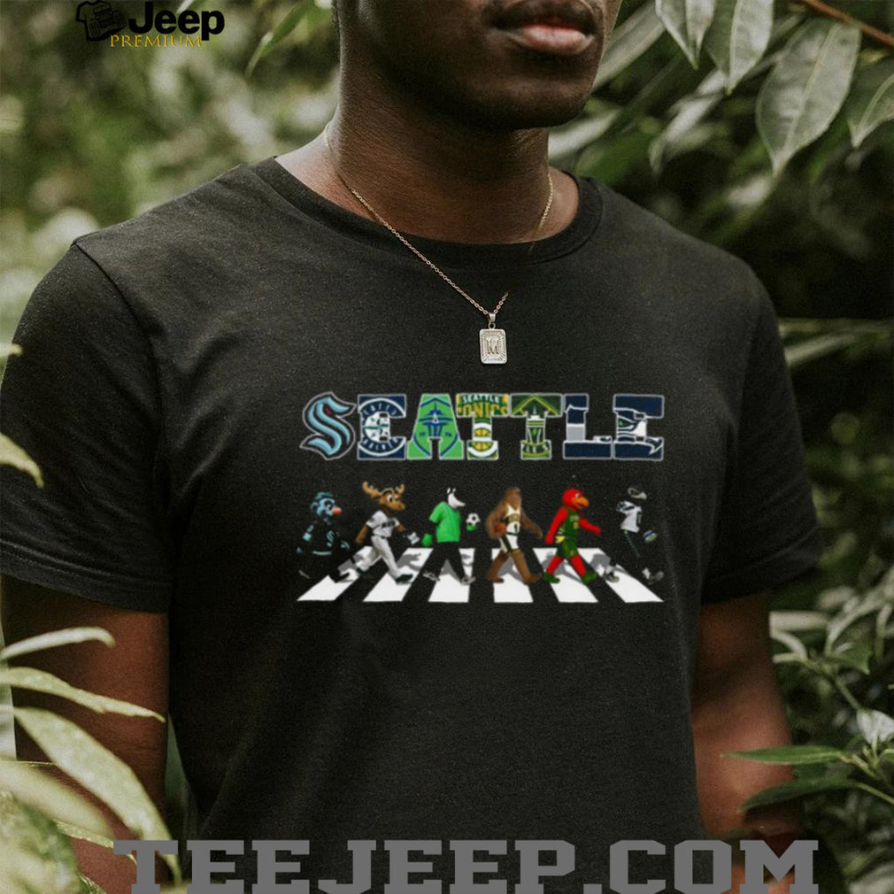 Seattle Sports Teams Mascots Abbey Road Crossing T Shirt
