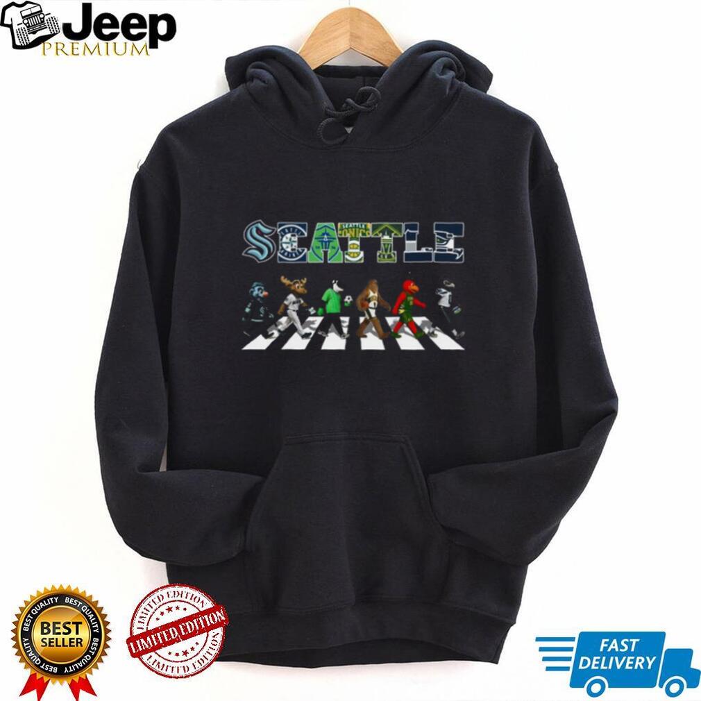 Seattle Sports Teams Mascots Abbey Road Crossing T Shirt