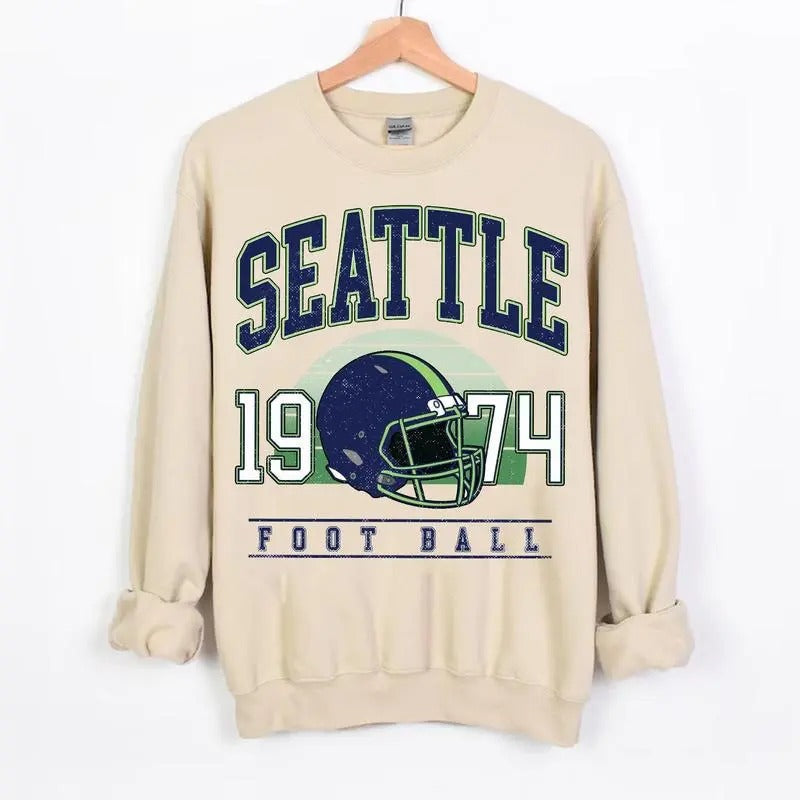 Seattlle Football Vintage Graphic T-shirt Seattlle Football Crewneck Crewneck Fan Gift Hoodie, Sweatshirt | CiraTrend.com