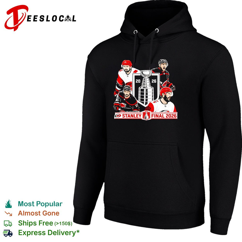 Sebastian Aho Andrei Svechnikov Martin Necas Carolina Hurricanes Stanley Final 2026 shirt