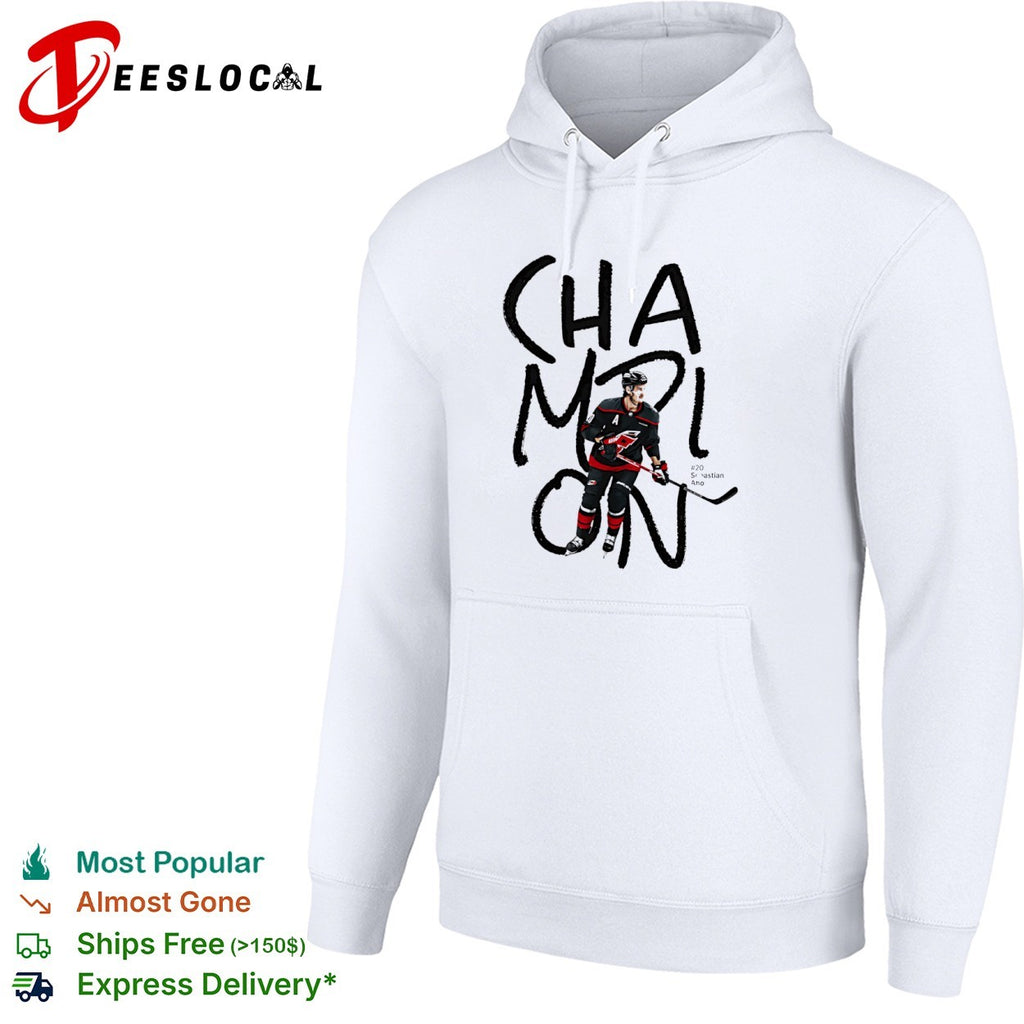 Sebastian Aho Carolina Hurricanes hockey player champion shirt