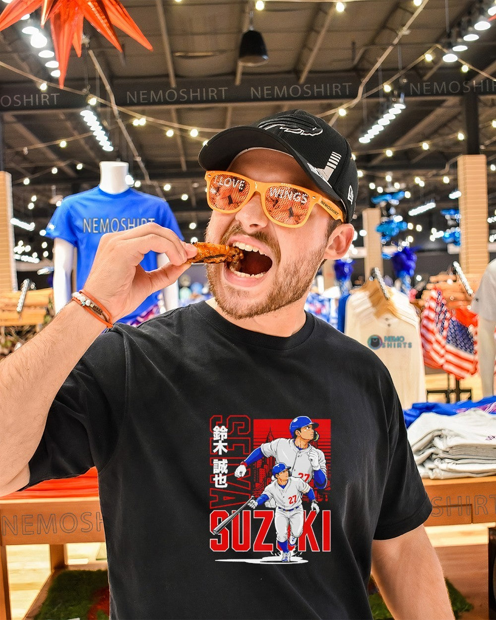 Seiya Suzuki Chicago Cubs anime city skyline shirt