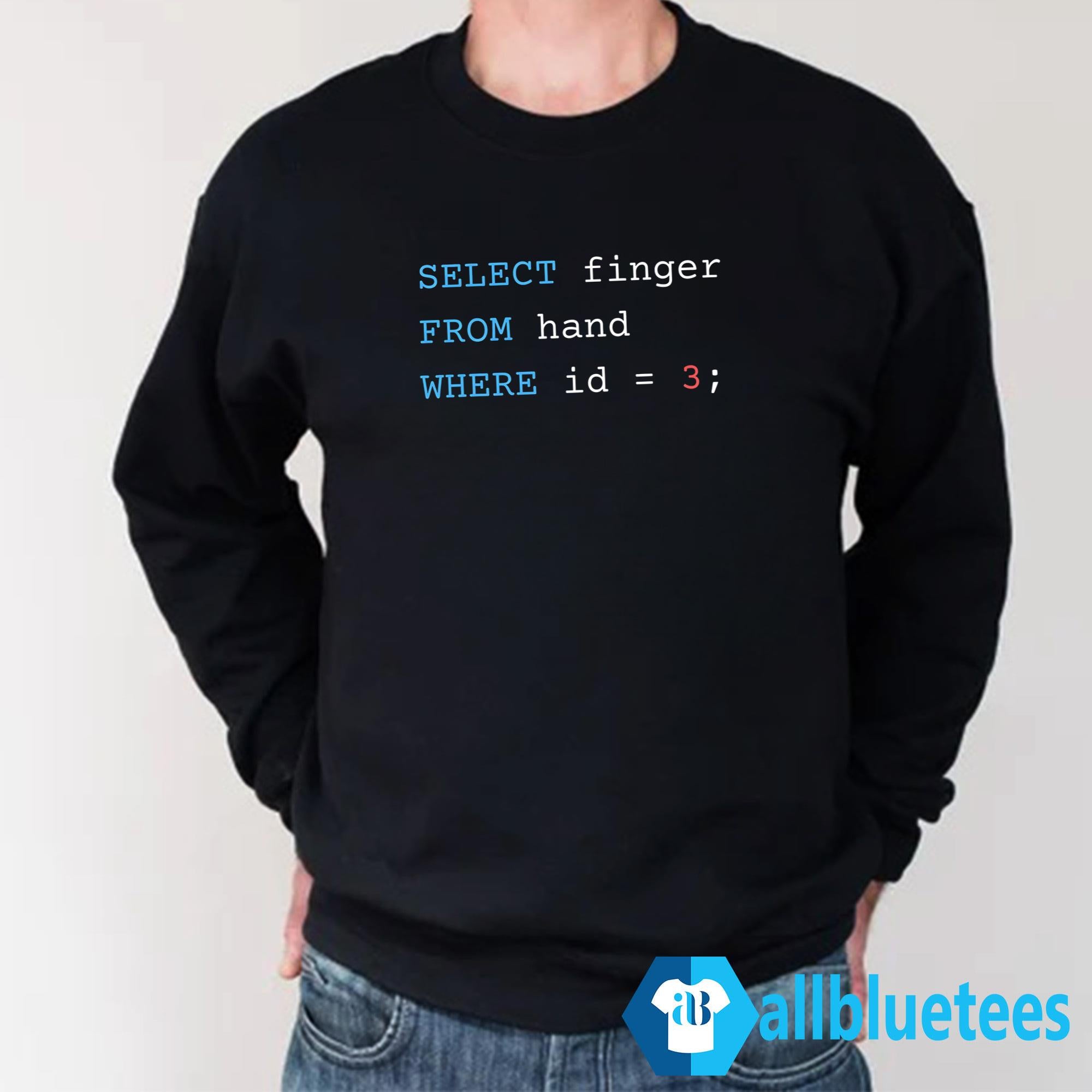 Select Finger From Hand Where Id 3 Shirt