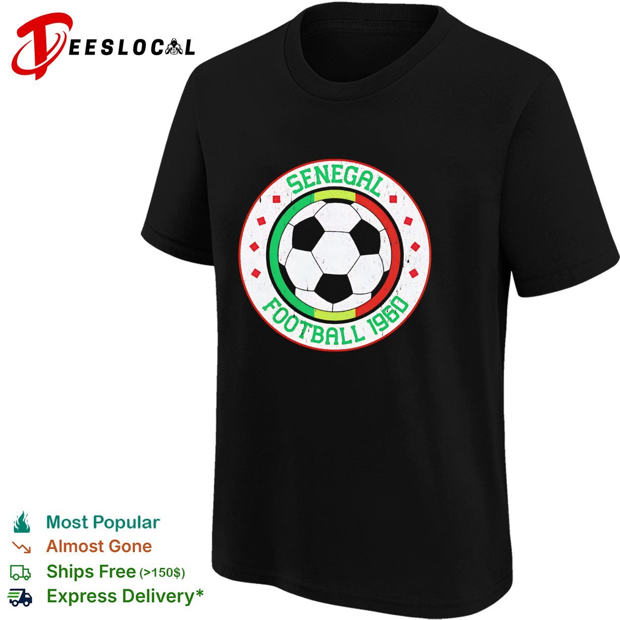 Senegal football 1960 vintage soccer shirt