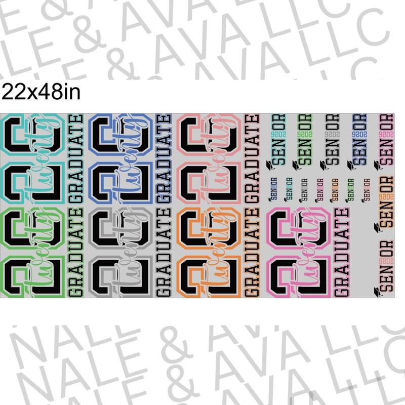 Senior 2026 DTF 22X48 Pre-Made Gang Sheet T-Shirts, Hoodie, Sweatshirt | CiraTrend.com