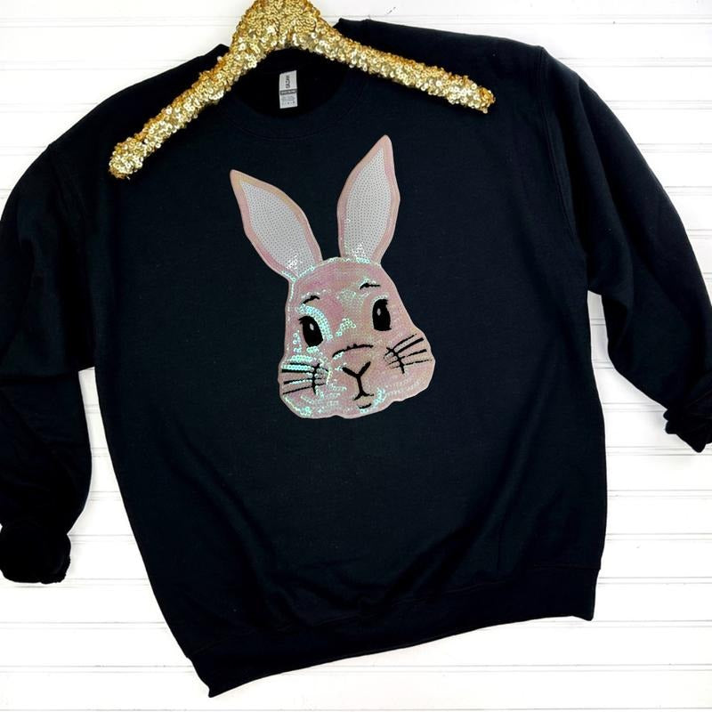 Sequin Bunny Face Gildan Sweatshirt T-Shirts, Hoodie | CiraTrend.com