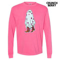 Sequin Cowgirl Ghost Patch Long Sleeve Comfort Colors T-Shirt Hoodie, Sweatshirt | CiraTrend.com