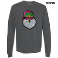 Sequin Santa Heart Eyes Patch Long Sleeve Comfort Colors T-Shirt Hoodie, Sweatshirt | CiraTrend.com