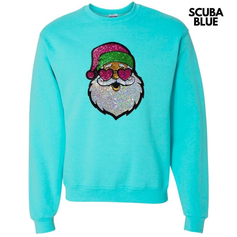 Sequin Santa Heart Eyes Patch Sweatshirt T-Shirts, Hoodie | CiraTrend.com