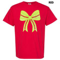 Sequin Softball Bow Patch Comfort Colors T-Shirt Hoodie, Sweatshirt | CiraTrend.com