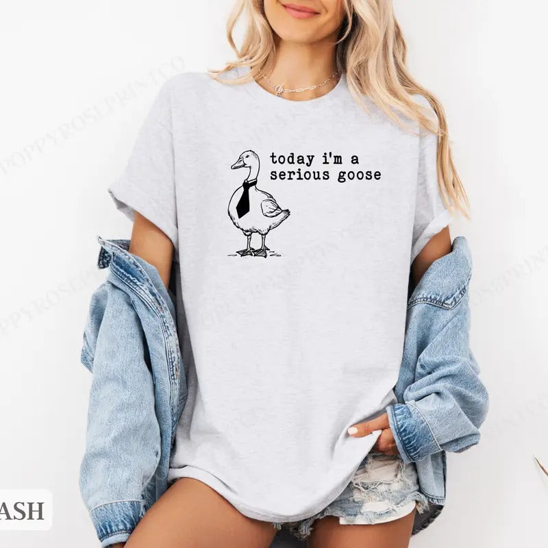Serious Goose Shirt Bella Canvas,  Funny Tshirts,  Gift for Her, Women's Graphic Tee Hoodie, Sweatshirt | CiraTrend.com