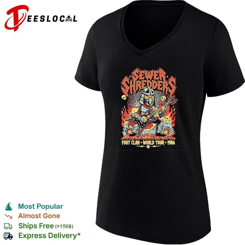 Sewer Shredders Heavy Metal Villain Foot Clan World Tour 1986 shirt